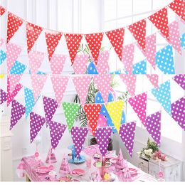 Banner Flag Wedding dot hang Pennants Arranged Wedding Party Banner Kids birthday Party Decorations Supplies flags