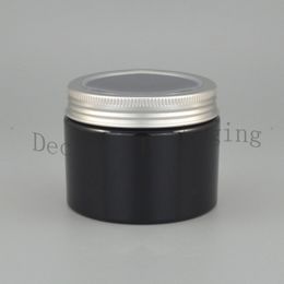 Hot sale 30 x 150g Black Cream Jar, 150cc PET Jar, Cream Bottle with Aluminium lids, different size with the previous jar