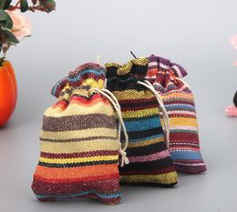 9*13cm Cotton linen drawstring bags candy Jewellery Gift Pouches package bags Gift Jute bags mobile power pack