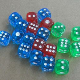 12mm Transparent 6 Sided Crystal Dice Clear Games Dices Family Party Board Game Accessories Entertainment Funny Rounded Boson #R21