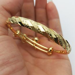 Europe and America Hotsale Unisex Baby Bangles 24K Yellow Gold Plated Bracelet Bangles for Kids Children Nice Gift