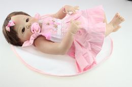 Full Silicone Vinyl 23 inch Reborn Baby Dolls Realistic Kid Play Doll Handmade Toy Lifelike Princess Girl