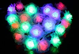 Love Rose LED String Lighting 10-20leds nightlight 9 Colours Valentine' Day Flower Party Wedding Christmas Fairy Decor SW