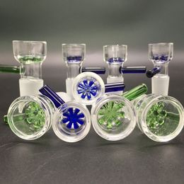 Smoking Accessories Colorful Pyrex 14mm 18mm glass bowls bongs green blue slide thick clear water pipes for oil rigs