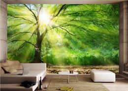 Wallpaper For Walls 3 d Custom Photo Wallpaper Non-woven farmhouse style sunny woods Living Room Bedroom Home improvement