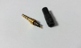 10pcs black mini copper 3.5mm 4 pole Male Repair headphone Plug soldering