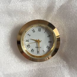 1 7/16inch insert clocks most popular used standand size mini 37mm gold metal insertion clock roman dial fit up