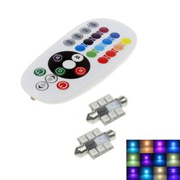 C5W 5050 6 SMD 6LED Interior Lights 31MM 36MM 39MM 41MM mm Festoon Dome Lamps Reading Light RGB 16 Colors