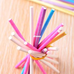 Colorful Cake Pop Lollipop Stick Paper Lollypops Candy Chocolate Sugar Pen Dessert Decoration Tools Bakery Accessories 10CM 4''