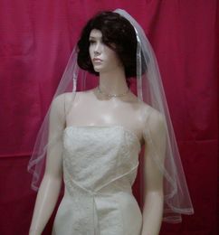 High Quality Best Sale Cheap Romantic Fashion Designer One Layer Wrist Length Bridal Veil With Ribbon Edge Wedding Veils Bridal Accessories