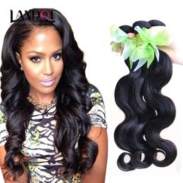 Peruvian Virgin Hair Body Wave 100% Human Hair Weave Wavy 3 Bundles Unprocessed Malaysian Indian Cambodian Brazilian Hair Weft Natural Black