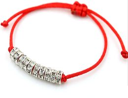 Simple Stylish Crystal Red String Rope Bracelet Good Luck Bracelet For Women and Men Gift Adjustable Bracelet
