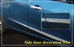 High quality stainless steel 4pcs side door decoration bight trim, door streamer,door scuff plate with logo for Nissan Lannia/bluebird 2016