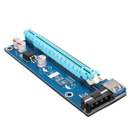 Freeshipping 10X USB 3.0 PCI-E 1x to 16x Powered Extender Riser Adapter Card With SATA Cable