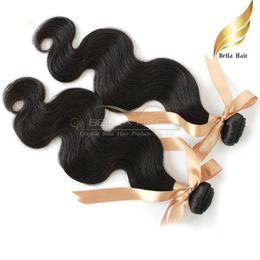 Virgin Hair Extensions Mongolian Unprocessed Hair Weaves 8"-30" 1pc Body Wave Wavy Natural Color Double Weft DHL Bellahair