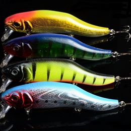 2 adet / grup 4 Renk Minnow Balıkçılık Lures Bas Crankbait Hooks Crank Baits Mücadele 3D Gözler Balık Cazibesi 24.5g 12 cm /4.72 "