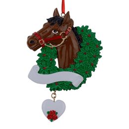 horse with wreath personalized christmas ornaments as craft souvenir for gifts or for home decorations - Horse Christmas Decorations Uk horse with wreath personalized christmas ornaments as craft souvenir for gifts or for home decorations - Horse Christmas Decorations Uk