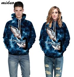 wholesale explosion of whale digital printing baseball uniform code couples dress with cap Sweater Size sport sweater 3D printing