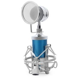 2017 BM8000 Professional Sound Studio Recording Condenser Wired Microphone 3.5mm Plug Stand Holder Pop Filter for KTV Karaoke