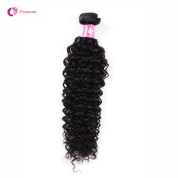 1 2pcs/lot Virgin Brazilian Human Hair Weaves Cheap Unprocesse Peruvian Afro Curly Wave Hair Weft Soft Remy Forawme Hair #1B 8-30inch