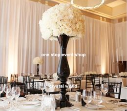 latest quality black trumpet shape table decor 11vase for wedding centerpieces/wedding vase