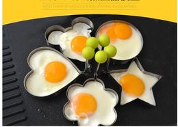 Stainless Steel Flower/Heart/Star/Circle-shaped Fried Egg Device Ring Circle Mould Omelette Pancake Kitchen Tool 00741