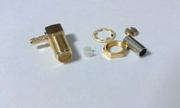 10pcs brass RP SMA Crimp Jack female Connector for RG316 RG174 cable