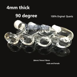 100% Quartz Original 4mm Thick Banger Nail 90 Degrees 10mm 14mm 18mm Male and Female Nails quartz domeless nails Smoking Accessories