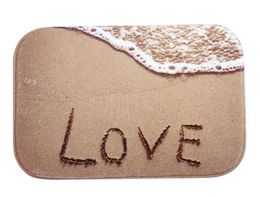 40*60cm Sandy beach Love Bath Mats Anti-Slip Rugs Coral Fleece Carpet For For Bathroom Bedroom Doormat Online