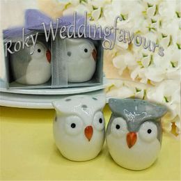 DHL FREE SHIPPING 100PCS(50SETS) Owl Always Love You Salt and Pepper Shaker Ceramic Wedding Favors Events Keepsake Anniversary Party Favors