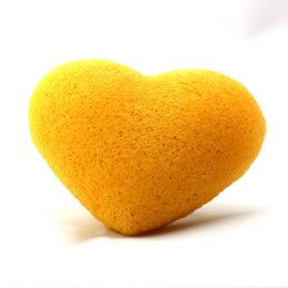 heart sponges UK - Cute Heart-shaped Konjac Sponge Natural Facial Exfoliator Healthy Face Wash Sponges for Babies and Sensitive Skin