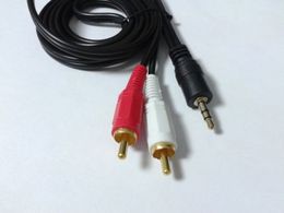 2PCS Gold-plated Aux Audio 3.5mm Stereo Male to 2 RCA Male CABLE 1.5M