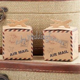 FREE SHIPPING 50PCS Aeroplane Candy Box "Air Mail" Favours Boxes Baby Shower Wedding Party Supplies Ideas (6cmx6cmx6cm)