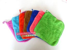 Kinds colors of soft absorbent thick small Square new mixed colors Coral velvet double layer linked towel clean cloth Cleaning towel