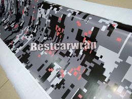 Orange white black Digital Camo VINYL FOR Car Wrap Camouflage Covering For truck boat foil gloss / matte finish size 1.52 x 30m/5x98ft