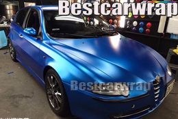 Matte Metallic Blue vinyl Wrap For Car wrap With Air bubble Free / air Releae Truck Covering Coating Stickers size 1.52x20m/Roll 4.98x66ft