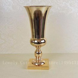 Gold Metal Wedding Flower Vase Table Centrepiece For Mariage Metal Vase Flowers Vases Pots For Wedding Decoration111
