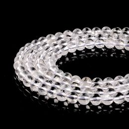 crystal bead wholesalers NZ - High Quality Natural White Crystal Beads Round Rock Crystal Clear Quartz Beads Selectable 4 6 8 10 12 14MM for Jewelry Making