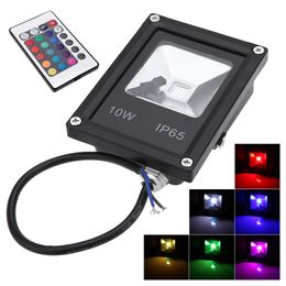 Led Flood Light RGB 10W Waterproof IP65 Outdoor Floodlight Black Ultra Thin Led Bulb Spotlight AC 85-265A Garden Light