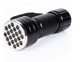 mini 21 led blacklight invisible marker flashlight uv ultra violet torch lamp flashlight lamp free dhl
