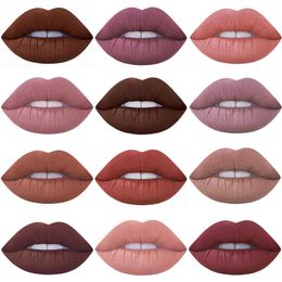 New Miss Rose 12pcs/lot Lipstick Matte Long Lasting Pigment Nude Lip Hot Makeup Liquid Matte Red Lipstick