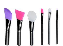 silicone brush Blusher 6pcs per set silibrush Makeup Foundation Face Powder Make Up Brushes Set Cosmetic Tools Kit DHL 100pcs