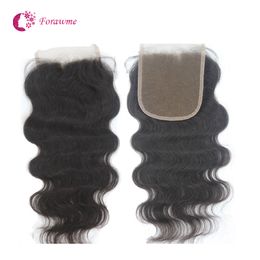 5*5 100% Remy Brazilian Human Hair Middle or Free Part Body Wavy Top Lace Hair Closures 10"-20" 1B Virgin Straight Hair Closures