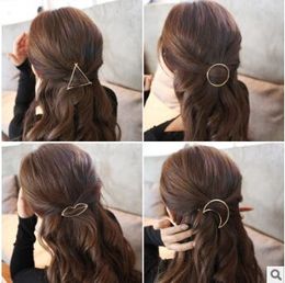 2018 New Fashion Gold Metal Triangle Hairpin Girls' Hair Clips Women Fashion Hair Accessories Free Shipping