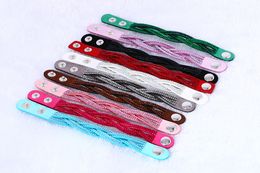 Multicolor New Unisex Monolayer Leather Bracelet Christmas Gift diamante braided Charm Bracelets Vintage Jewellery For Women