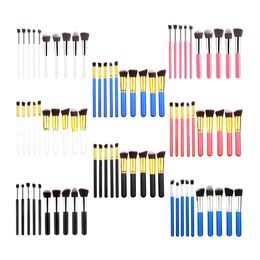 Push-Pop tMakeup Brushes 10 Pcs Superior Professional Soft Cosmetics Make Up Brush Set Woman's Kabuki Brush kit Makeup Brushes OPP bag
