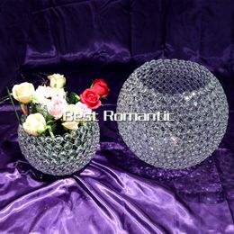 10cm biggiest diameter )New Arrival glass crystal ball Candlestick wedding party table decoration shiny silver finish wedding candle holder