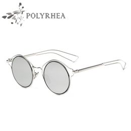 2021 старинные солнцезащитные очки круглый бренд дизайнер полый дизайн рамки унисекс круг солнцезащитные очки с коробкой