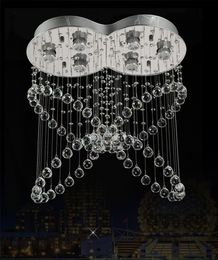 Chandelier Modern K9 Crystal Raindrop Chandelier Lighting Flush Mount LED Ceiling Light Fixture Butterfly Pendant Lamp for Dining Room