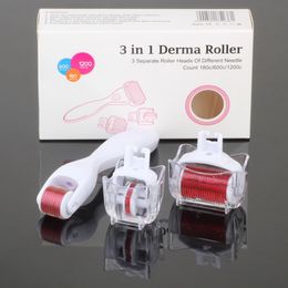 3in1 Microneedle Roller 0.5/1.0/1.5 Facial Skin Needle Micro Acne Scars Derma Roller